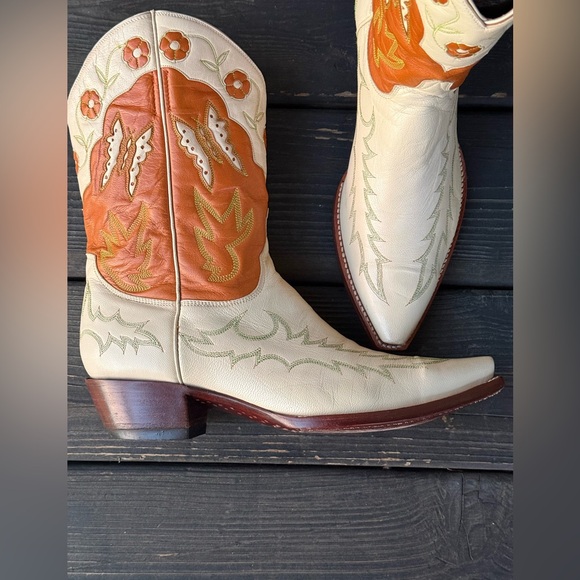 Rare Vintage Old Gringo Butterfly Inlay Women’s Cowboy Boots - Picture 5 of 8